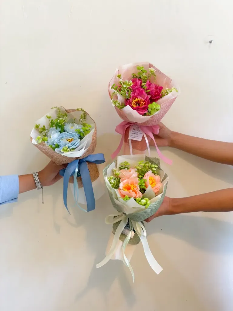 Mini Peony Artificial Bouquet
