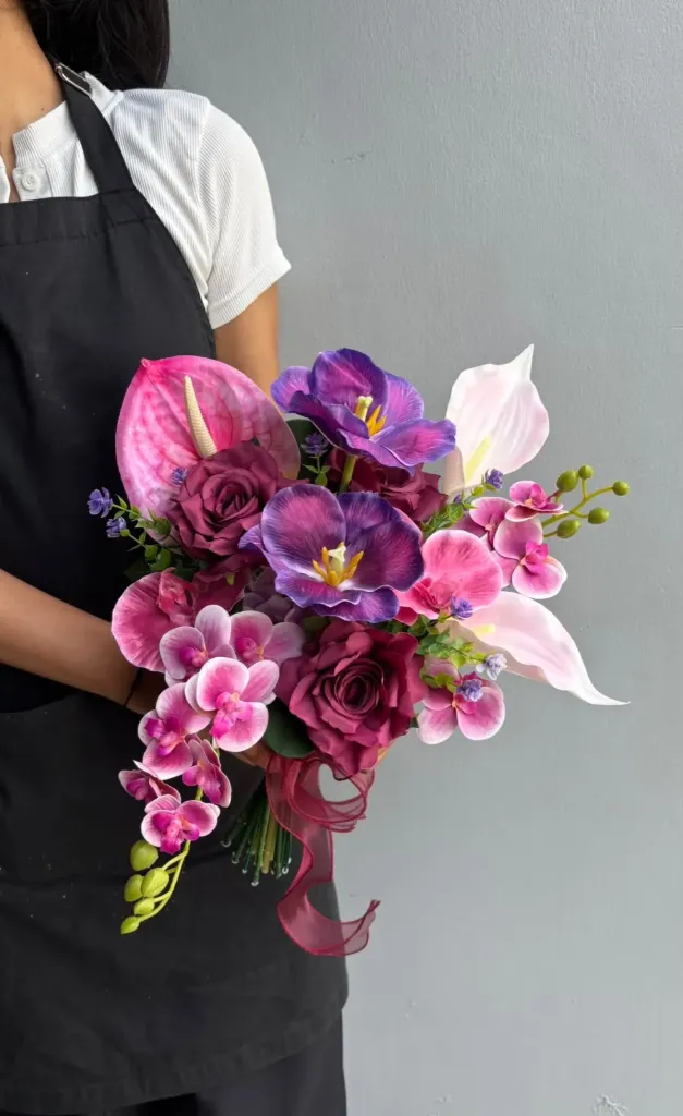 Posy Orchid Wedding Artificial Bouquet